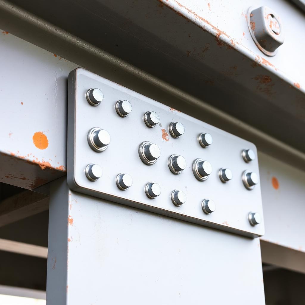 Bolted splice plate on bridge girder