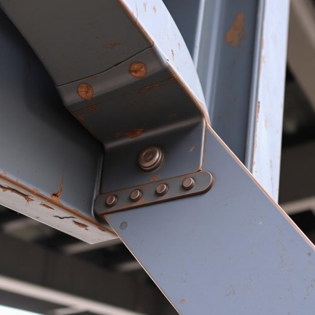 Welded gusset connecting brace to column