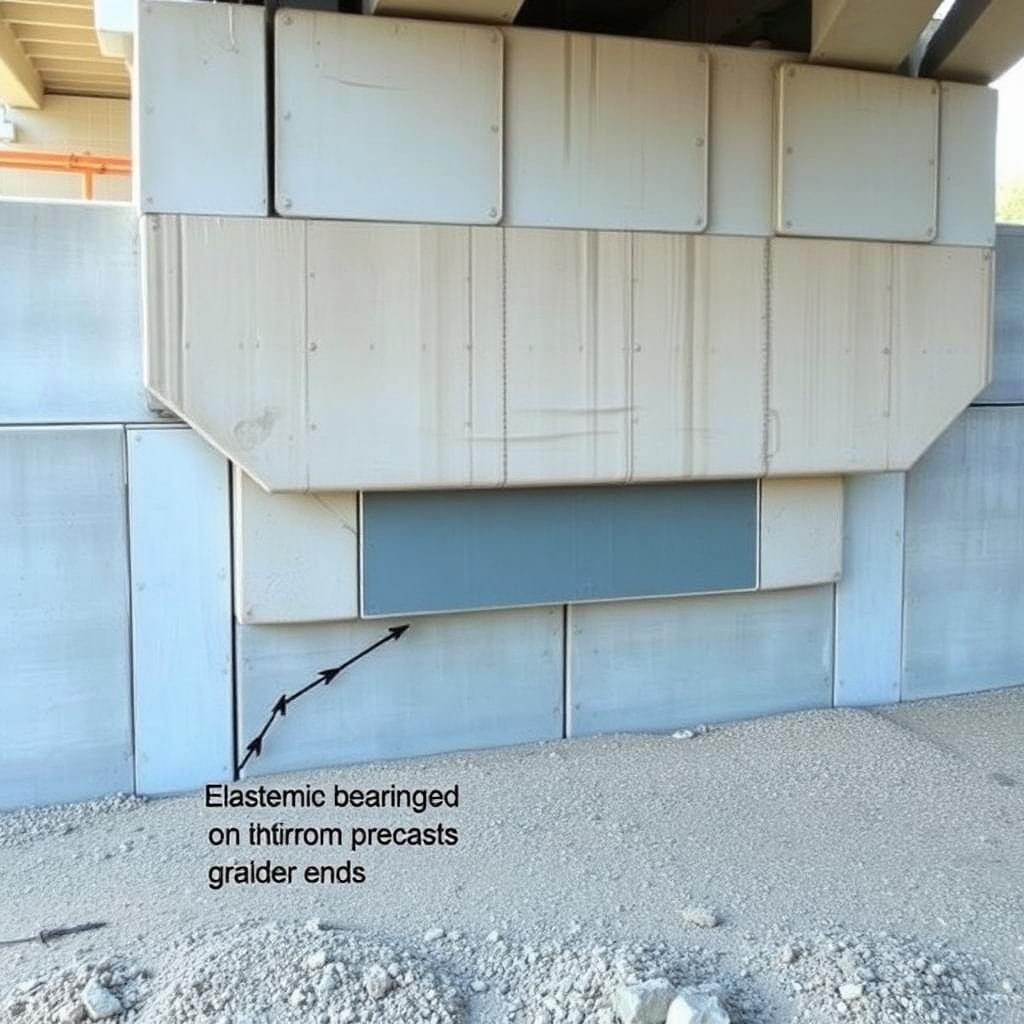 Abutment bearing seat with elastomeric pads