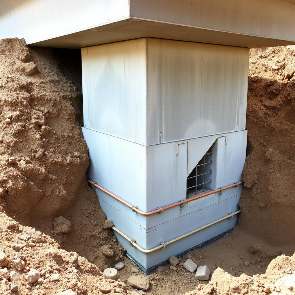 Concrete shear key below abutment footing