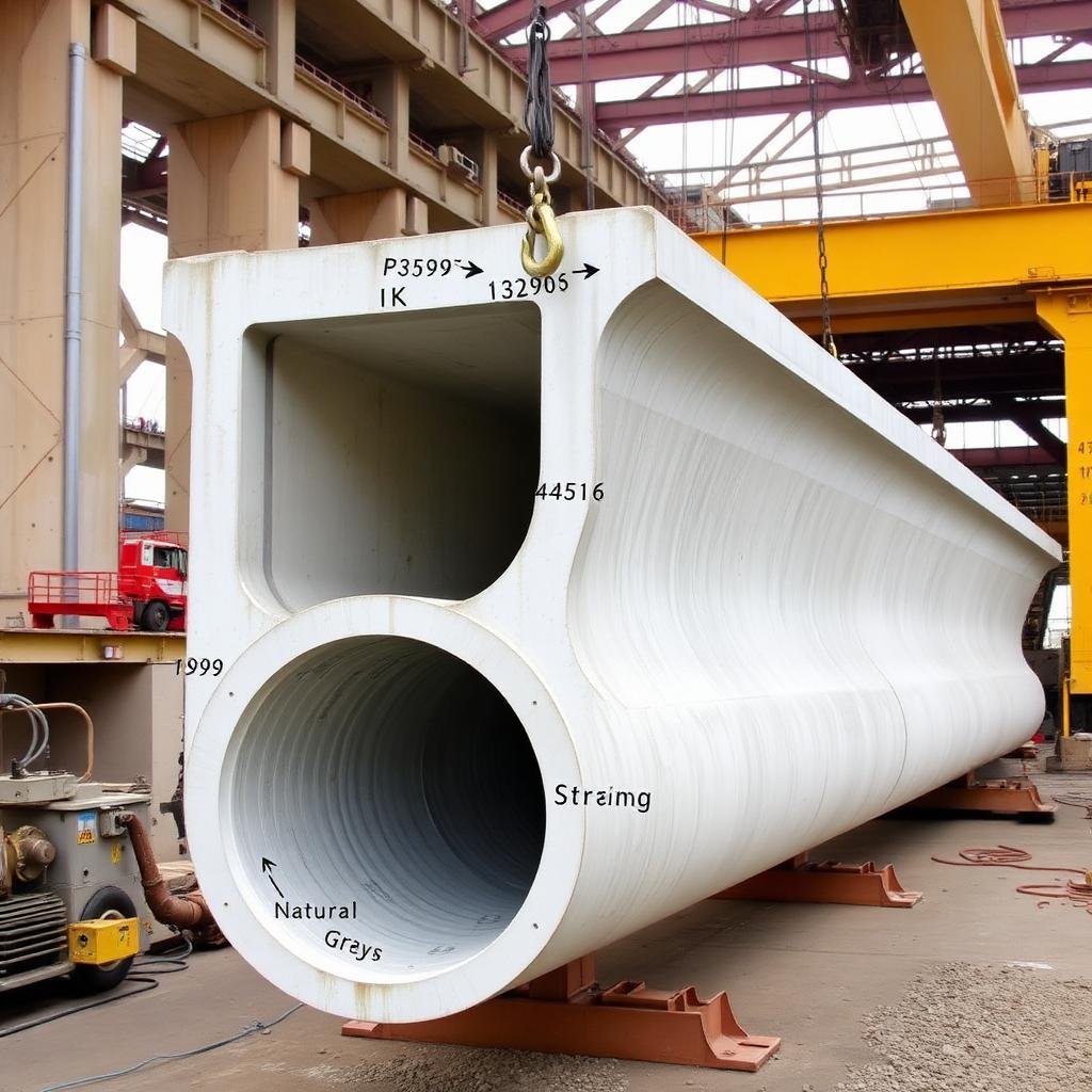 Precast prestressed I-girder at bridge yard