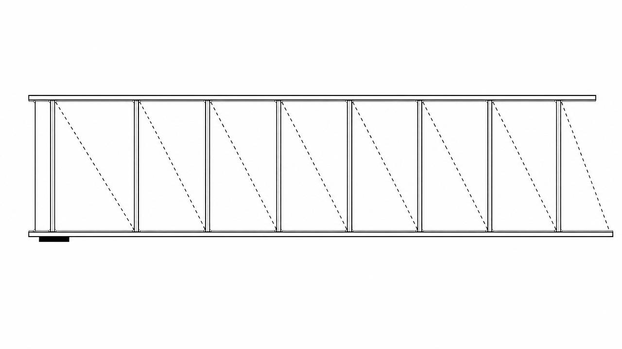 Steel web with transverse and bearing stiffeners and the tension-field pattern